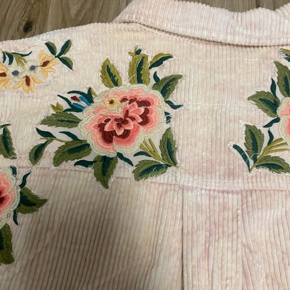 FREE PEOPLE WE THE FREE DAWN BREAK FLORAL EMBROIDERY TOP CORD SHACKET SZ SMALL - Picture 12 of 15